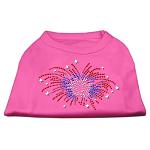 Fireworks Rhinestone Shirt Bright Pink L