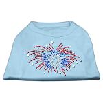 Fireworks Rhinestone Shirt Baby Blue L