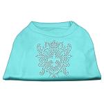 Rhinestone Fleur De Lis Shield Shirts Aqua L