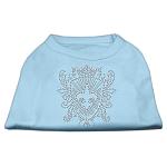 Rhinestone Fleur De Lis Shield Shirts Baby Blue L