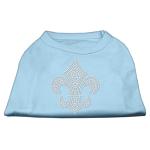 Silver Fleur de lis Rhinestone Shirts Baby Blue L