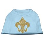 Gold Fleur De Lis Rhinestone Shirts Baby Blue L