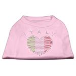 Italy Rhinestone Shirts Light Pink L