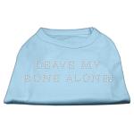 Leave My Bone Alone! Rhinestone Shirts Baby Blue L