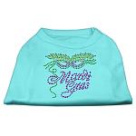 Mardi Gras Rhinestud Shirt Aqua L