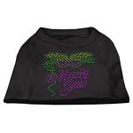 Mardi Gras Rhinestud Shirt Black L