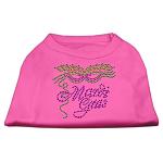 Mardi Gras Rhinestud Shirt Bright Pink L