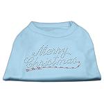 Merry Christmas Rhinestone Shirt Baby Blue L