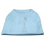 Paris Rhinestone Shirts Baby Blue L