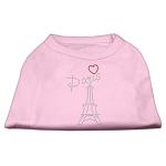 Paris Rhinestone Shirts Light Pink L