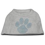 Blue Paw Rhinestud Shirt Grey L