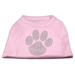 Green Paw Rhinestud Shirts Light Pink L