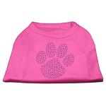 Purple Paw Rhinestud Shirts Bright Pink L