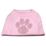 Red Paw Rhinestud Shirts Light Pink L