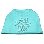 Clear Rhinestone Paw Shirts Aqua L