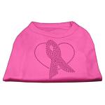 Pink Ribbon Rhinestone Shirts Bright Pink L