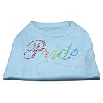 Rainbow Pride Rhinestone Shirts Baby Blue L