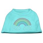 Rhinestone Rainbow Shirts Aqua L