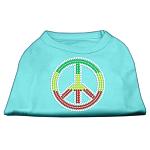 Rasta Peace Sign Shirts Aqua L