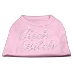 Rich Bitch Rhinestone Shirts Light Pink L