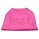 RockStar Rhinestone Shirts Bright Pink L