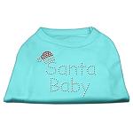 Santa Baby Rhinestone Shirts Aqua L