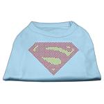 Super! Rhinestone Shirts Baby Blue L