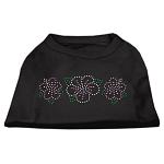 Tropical Flower Rhinestone Shirts Black L