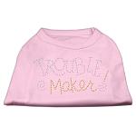 Trouble Maker Rhinestone Shirts Light Pink L