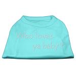 Who Loves Ya Baby? Rhinestone Shirts Aqua L