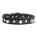 Faux Snake Skin Crystal and Spike Collars Black 10