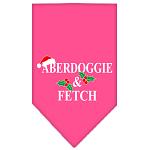 Aberdoggie Christmas Screen Print Bandana Bright Pink Large