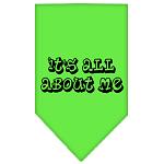 It's All About Me Screen Print Bandana Lime Green Large