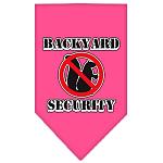 Backyard Security Screen Print Bandana Bright Pink Large