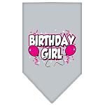 Birthday girl Screen Print Bandana Grey Large