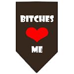 Bitches Love Me Screen Print Bandana Cocoa Large