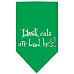Black Cats are Bad Luck Screen Print Bandana Emerald Green Large