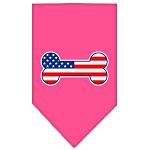 Bone Flag American Screen Print Bandana Bright Pink Large