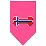 Bone Flag Norway Screen Print Bandana Bright Pink Large