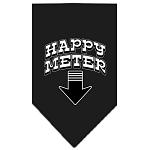 Happy Meter Screen Print Bandana Black Large