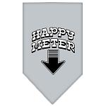 Happy Meter Screen Print Bandana Grey Large