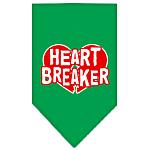 Heart Breaker Screen Print Bandana Emerald Green Large