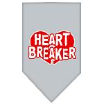 Heart Breaker Screen Print Bandana Grey Large
