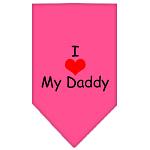 I Heart My Daddy Screen Print Bandana Bright Pink Large