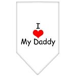 I Heart My Daddy Screen Print Bandana White Large