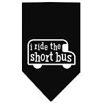 I ride the short bus Screen Print Bandana Black Large