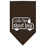 I ride the short bus Screen Print Bandana Cocoa Large