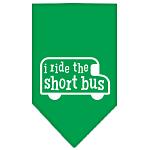 I ride the short bus Screen Print Bandana Emerald Green Large