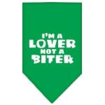 I'm a Lover Not a Biter Screen Print Bandana Emerald Green Large