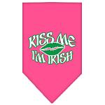 Kiss me I'm Irish Screen Print Bandana Bright Pink Large